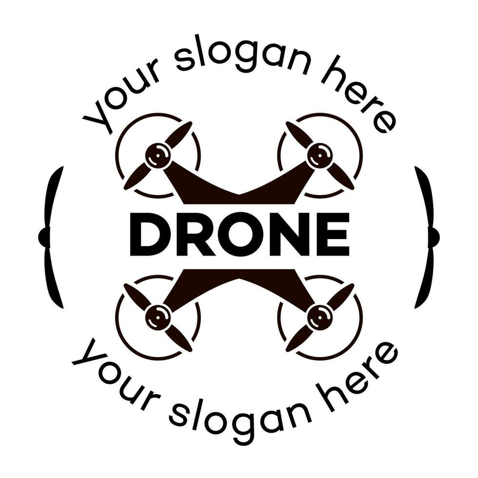 Drone logo vector black color isolated