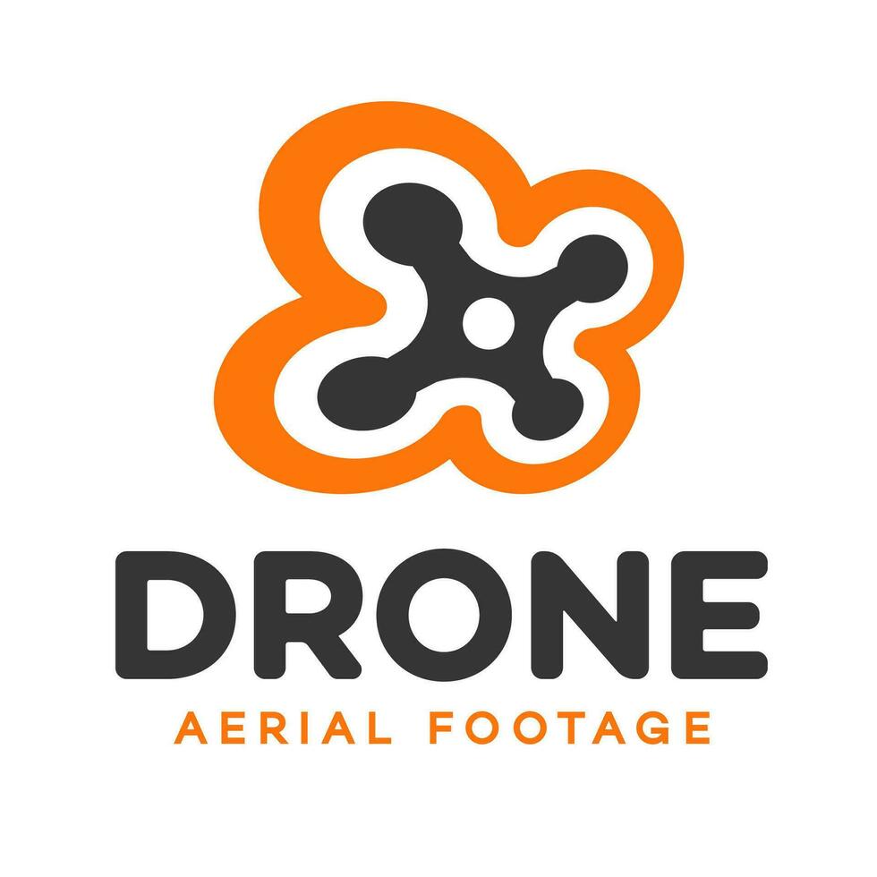 Drone logo vector color isolated on white background