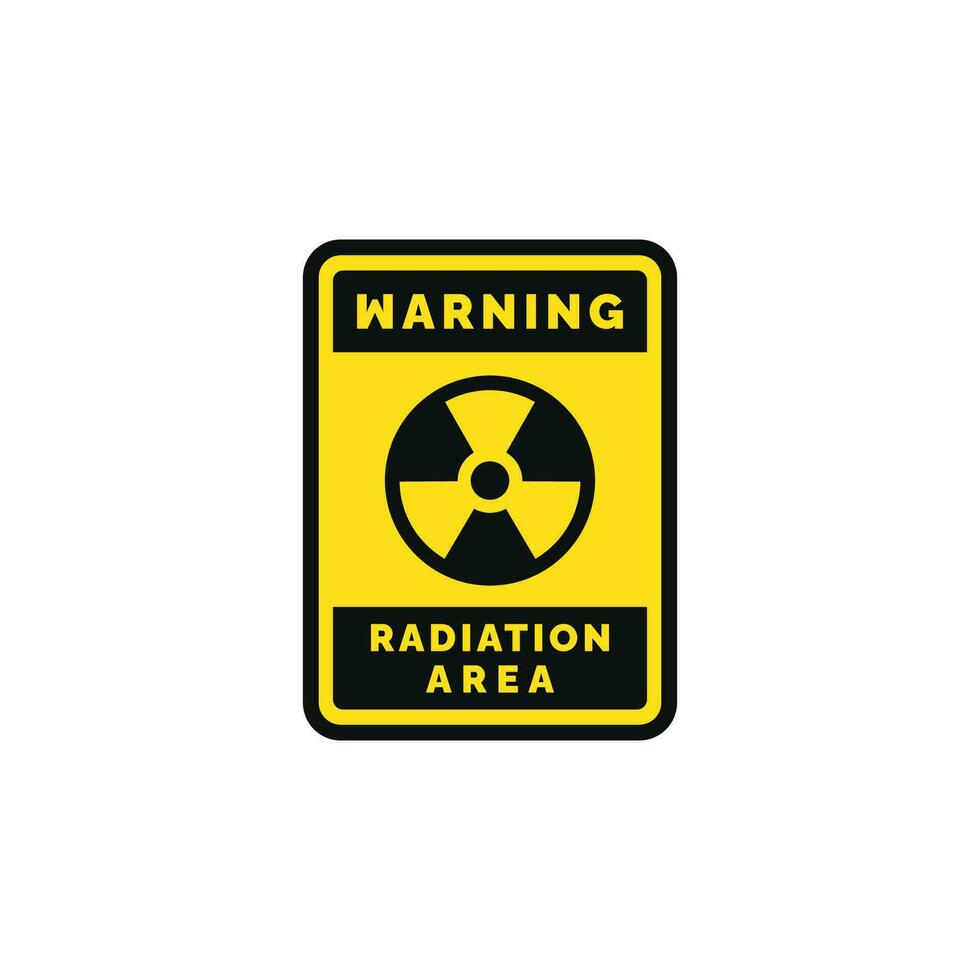 Radiation area caution warning symbol design vector
