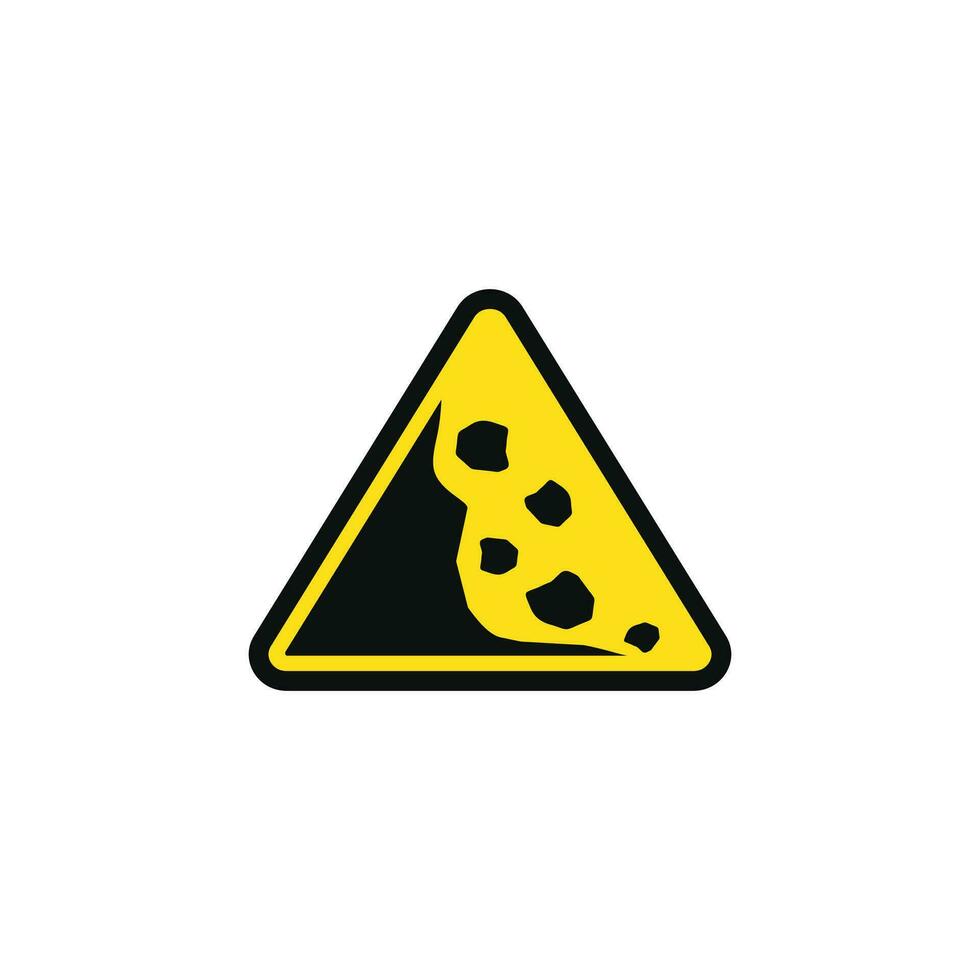 Risk of landslide caution warning symbol design vector