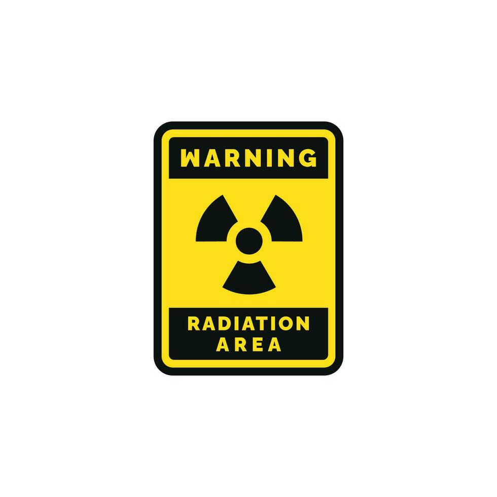 Radiation area caution warning symbol design vector