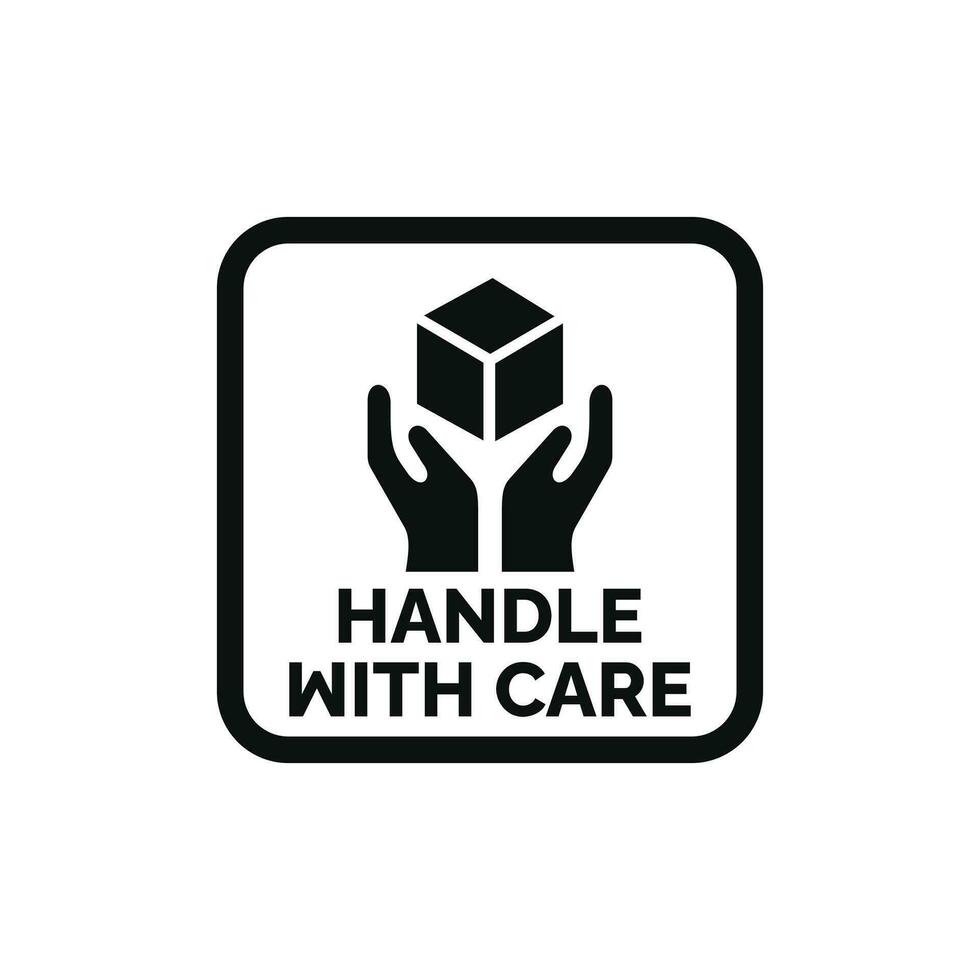 Handle with care mark icon symbol vector