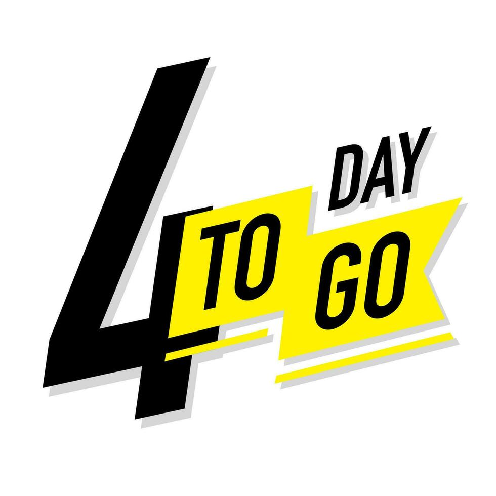 4 days to go vector symbol color style