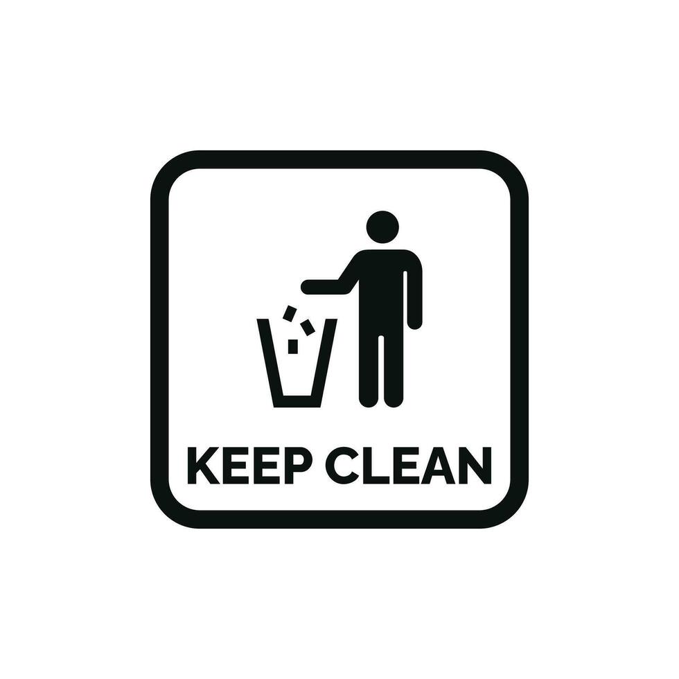 Do not litter packaging mark icon symbol vector. Keep clean icon symbol vector