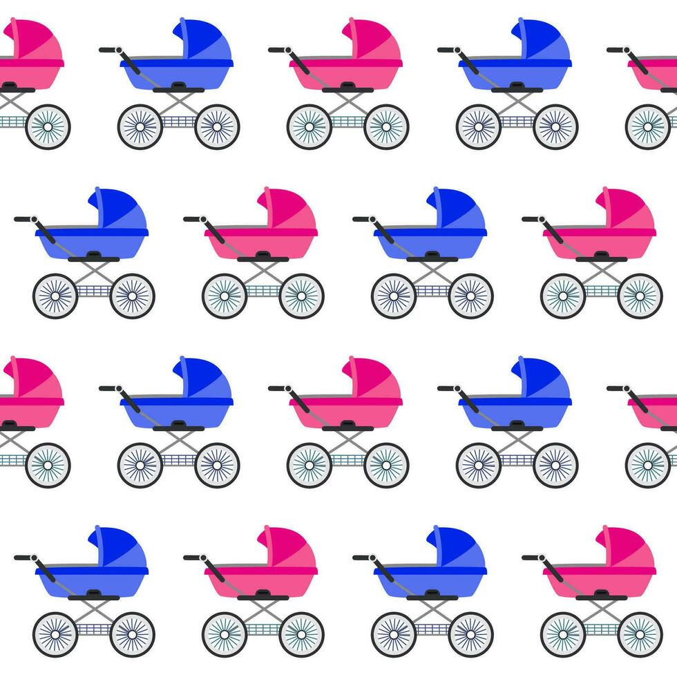 Baby carriage pattern vector color flat style