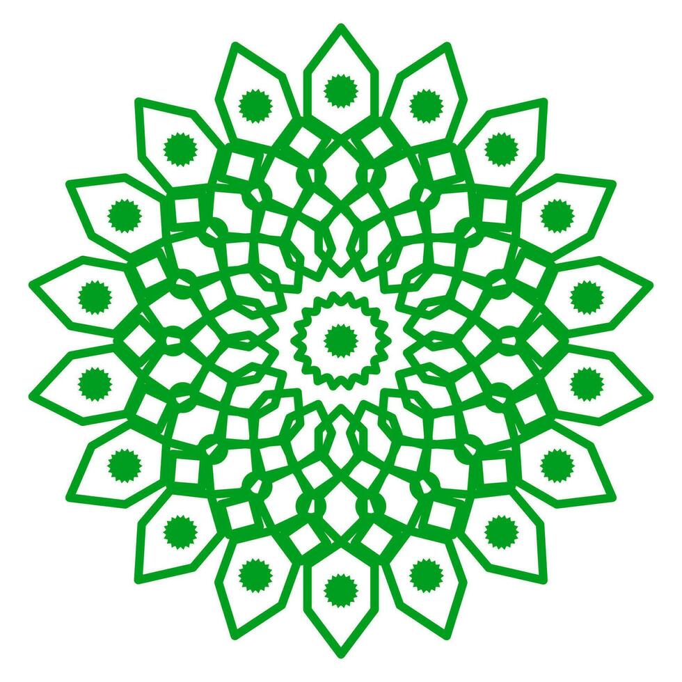 Mandala vector template green color line style
