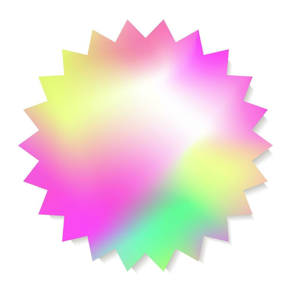 pegatina y2k holografía estilo neón color vector