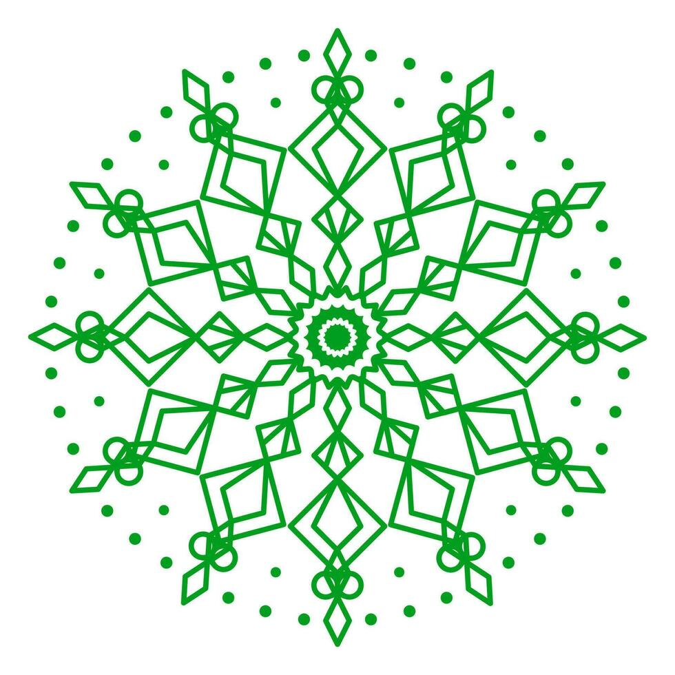Mandala vector template green color line style