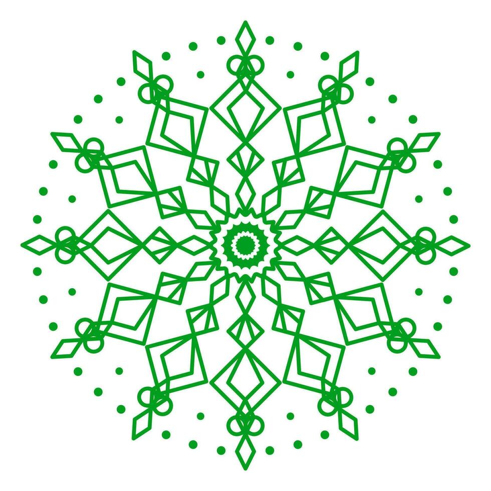 Mandala vector template green color line style