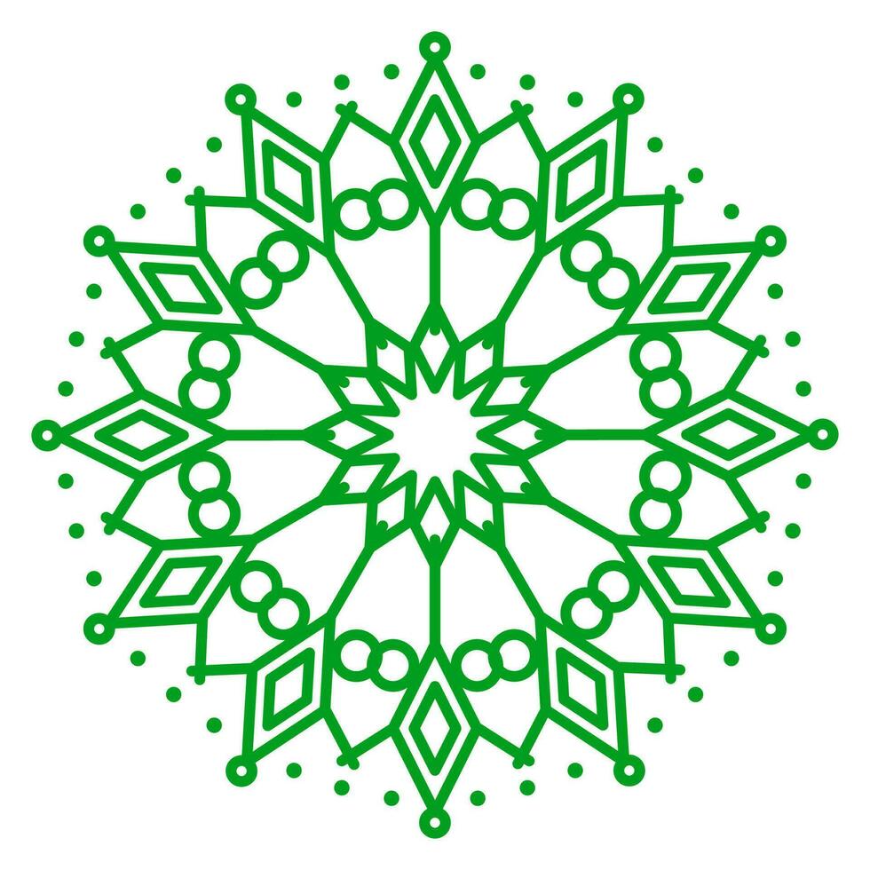 Mandala vector template green color line style