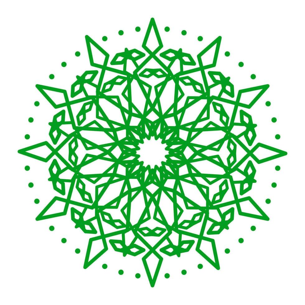 Mandala vector template green color line style