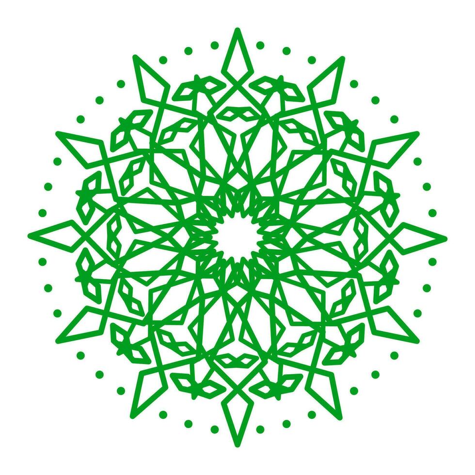 mandala vector modelo verde color línea estilo