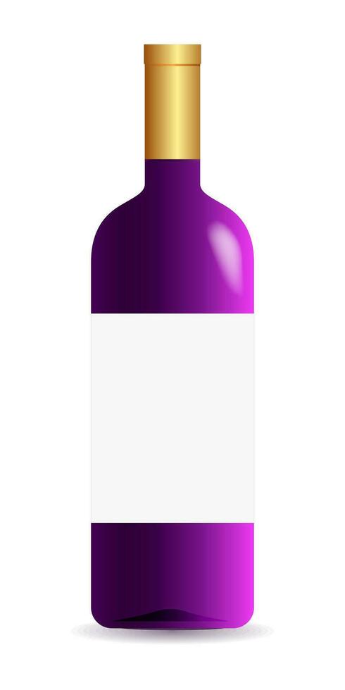 Vine bottle mock up template purple color vector