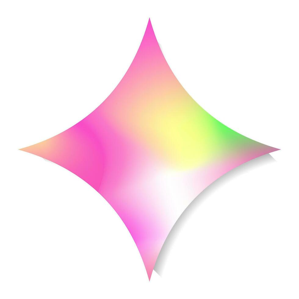 Sticker y2k holography style neon color vector
