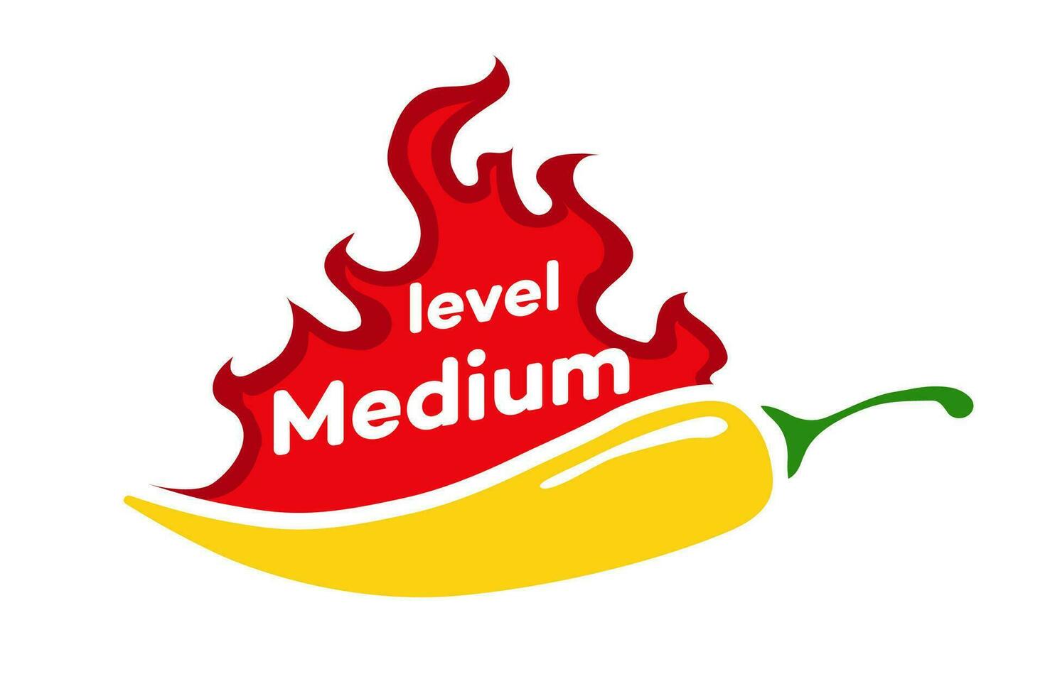 Spicy chili level label medium isolated vector