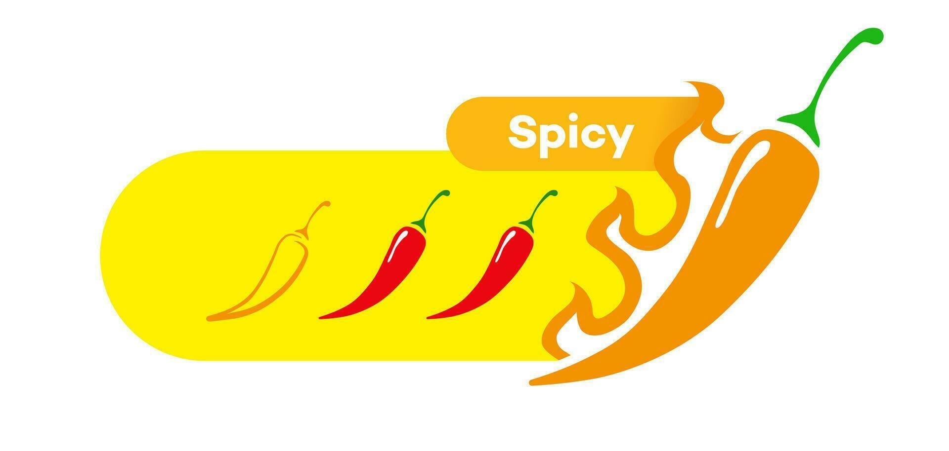 Spicy chili level label isolated on background vector