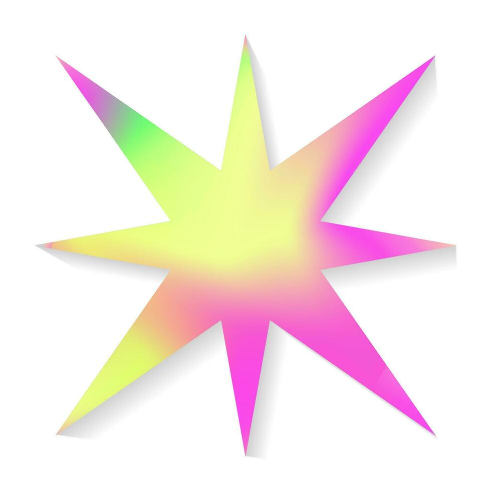 Sticker y2k holography style neon color vector