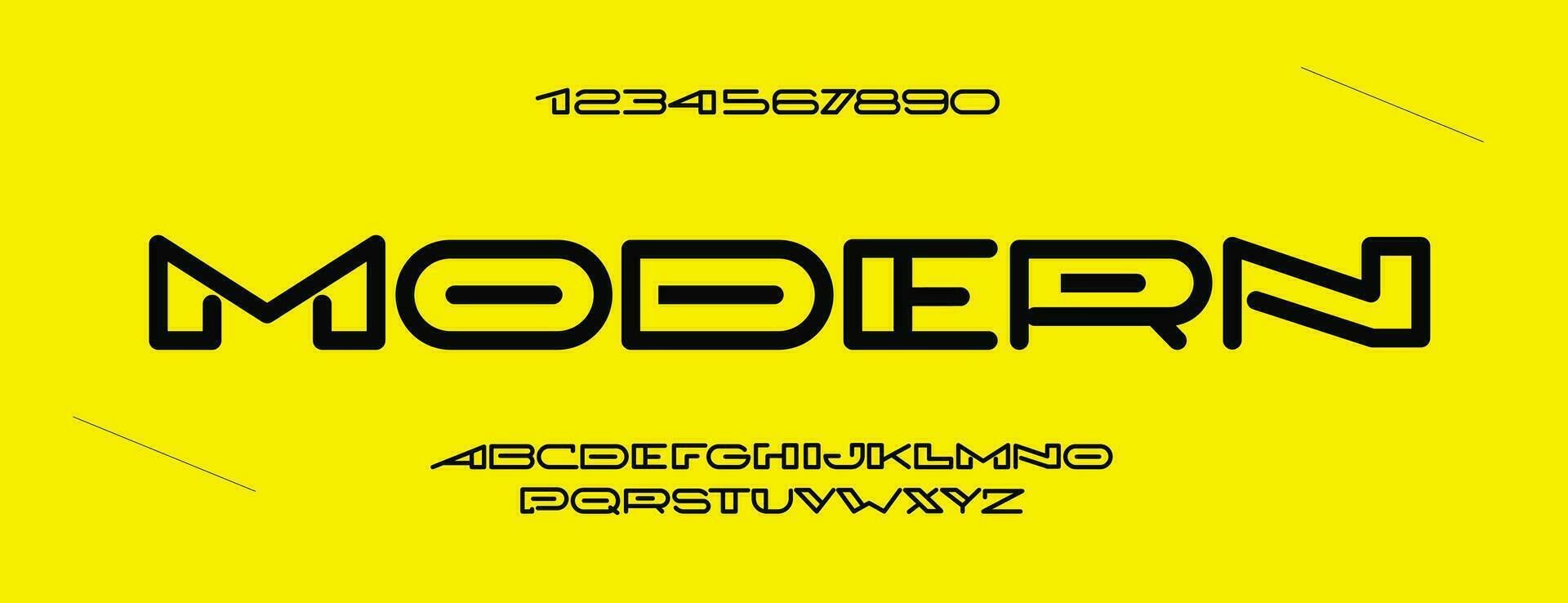 Font vector modern line style trendy typography