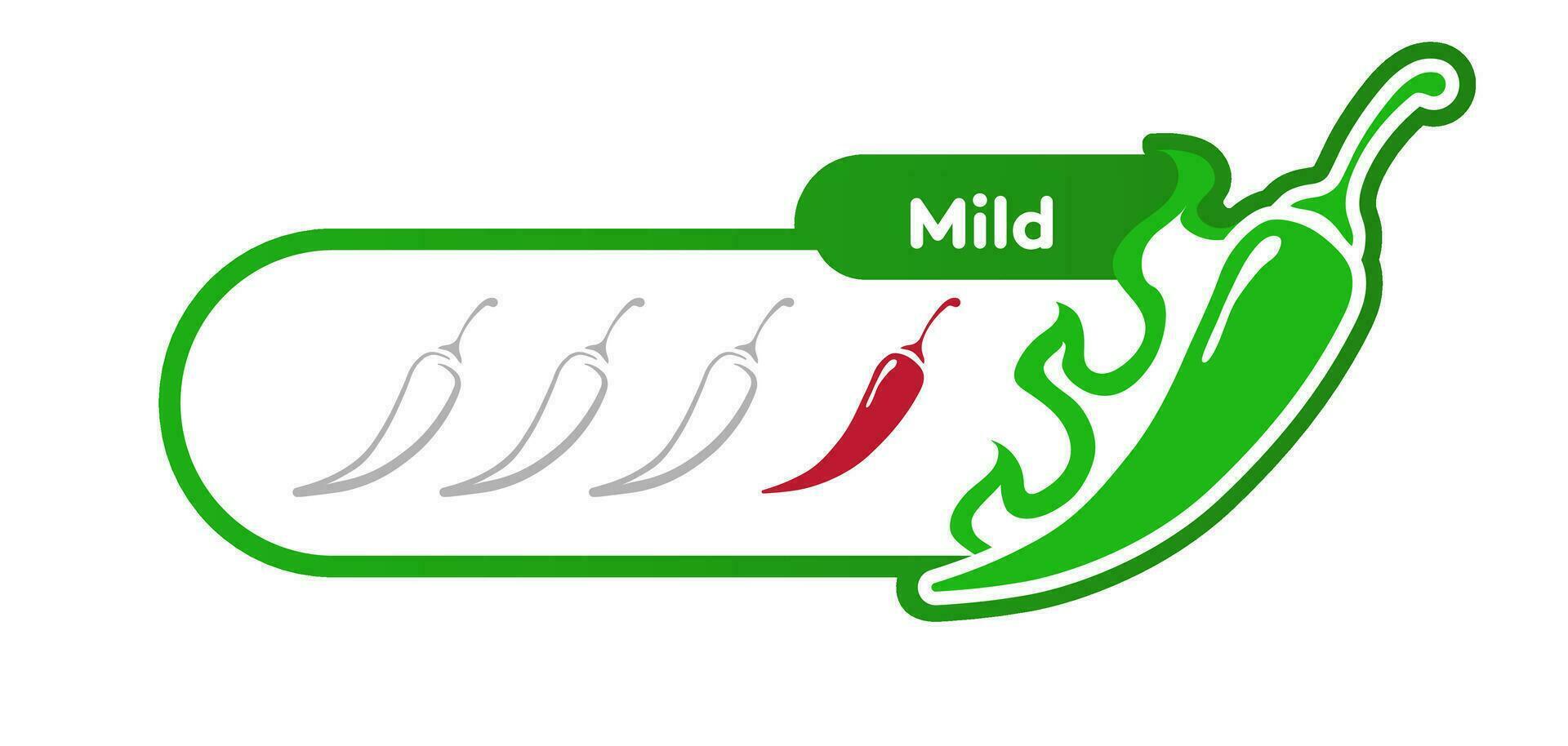 Spicy chili level mild label isolated on background vector