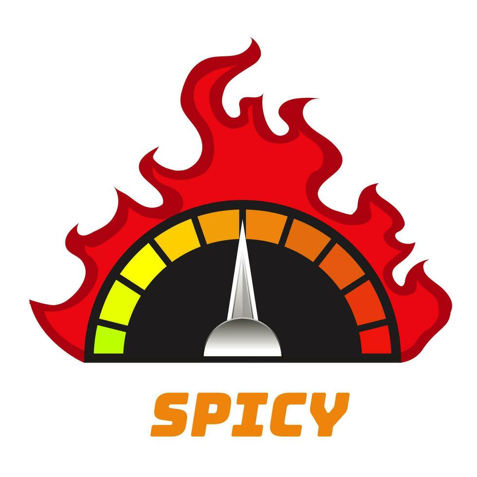 Spicy chilli level scale isolated on background vector