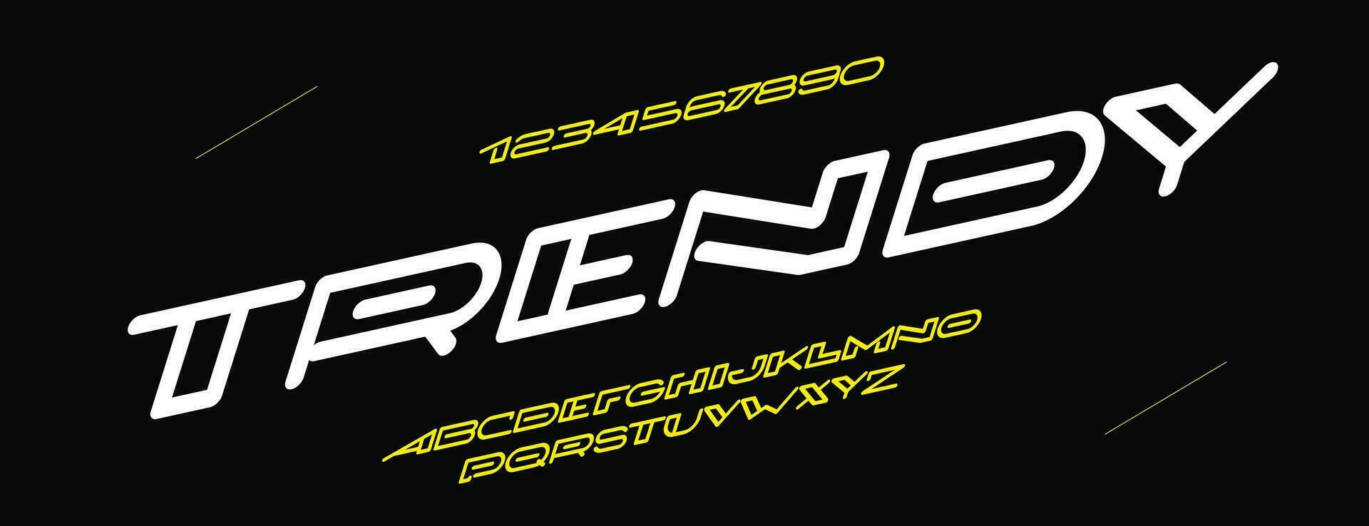 Font vector modern line style trendy typography