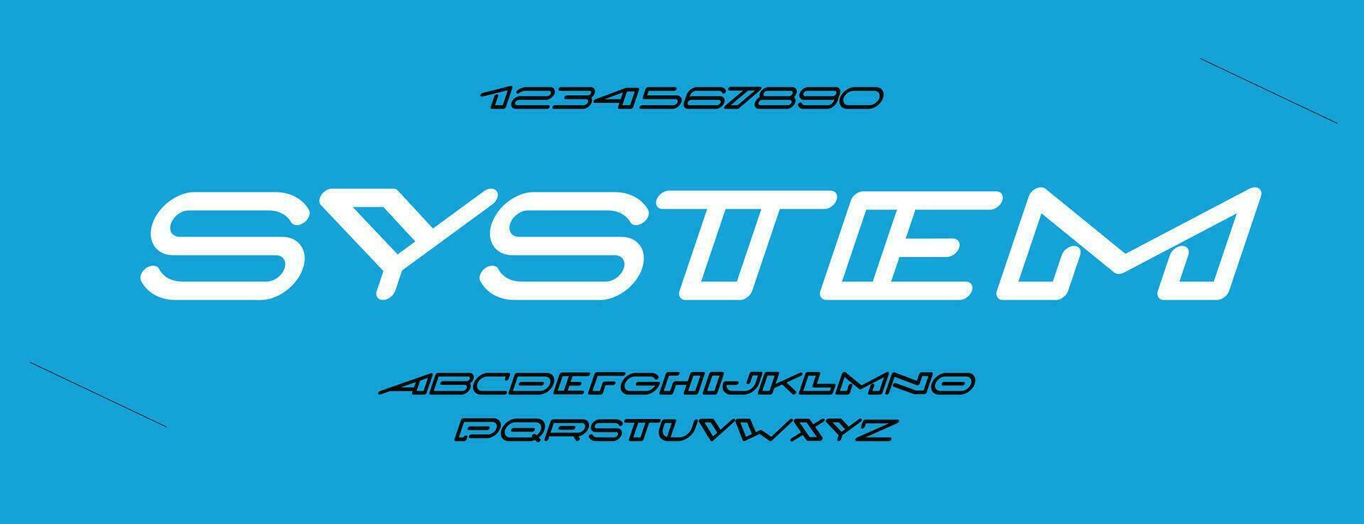Font vector modern line style trendy typography