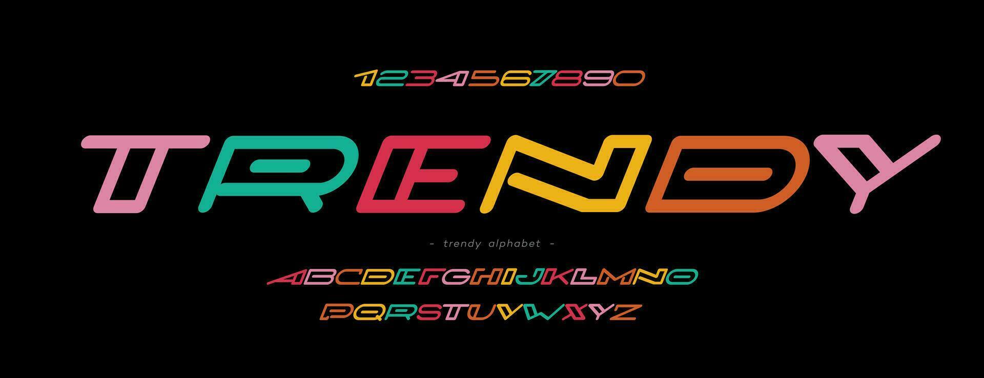 Font vector modern bold line style trendy typography