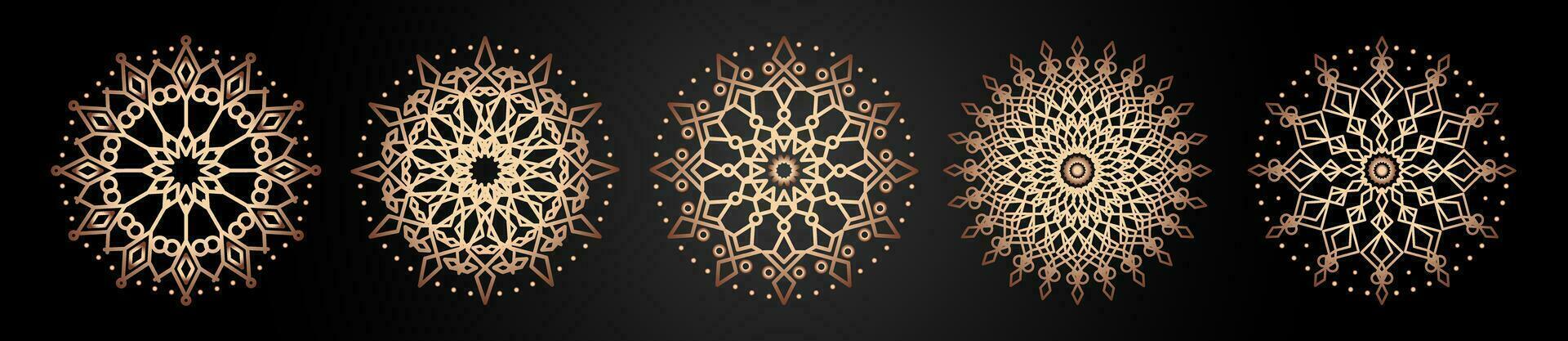 mandala modelo frío línea estilo aislado vector