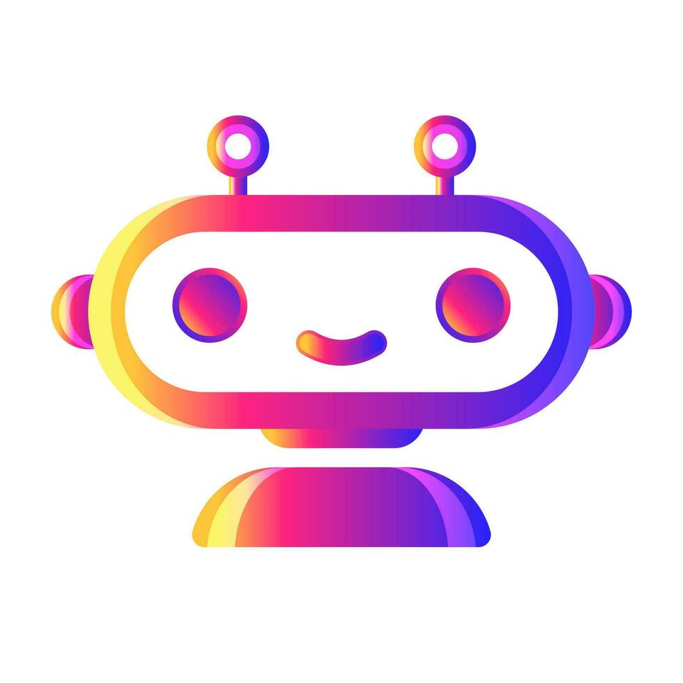 Chat bot robot vector colorful style isolated