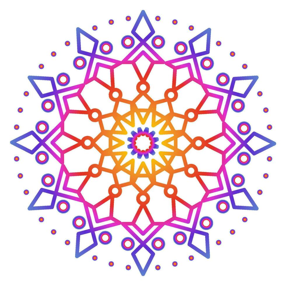 Mandala template colorful line style isolated vector