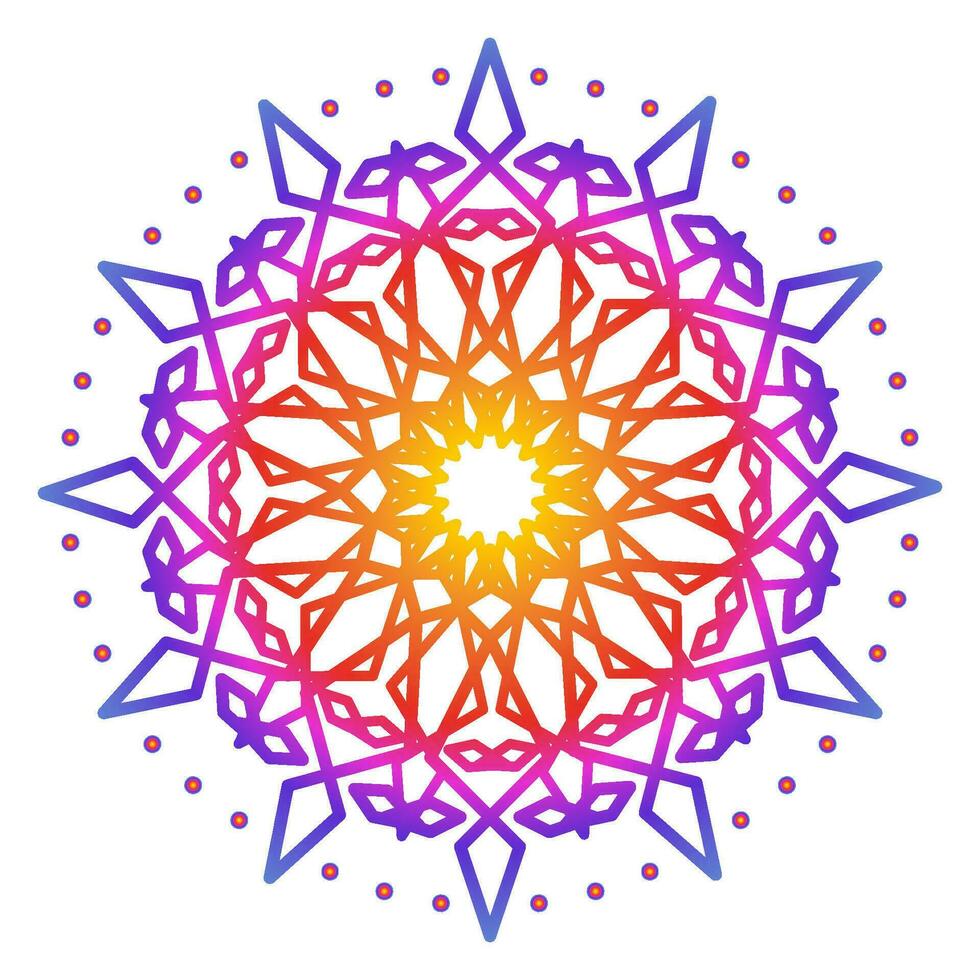 Mandala template colorful line style isolated vector