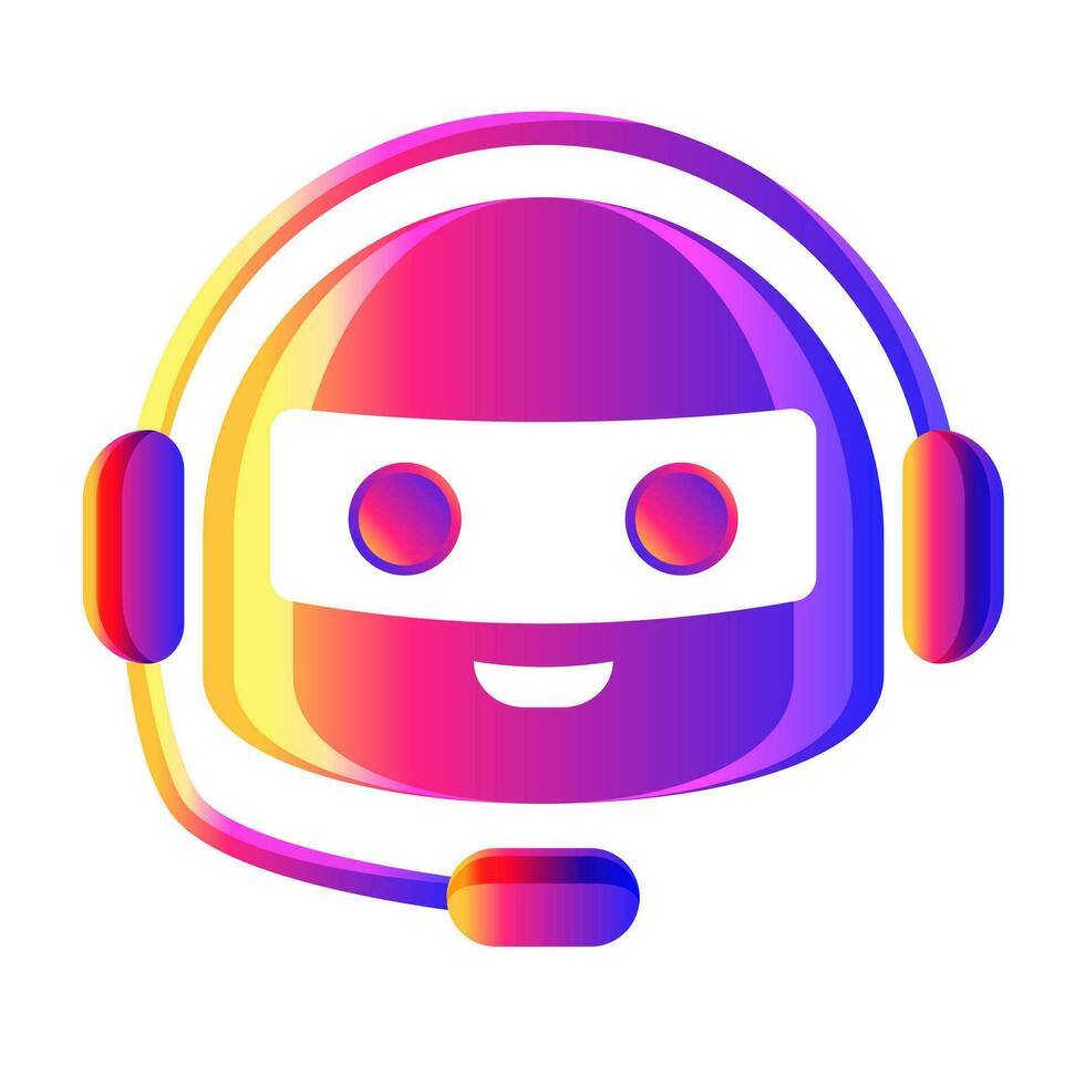 Robot vector chat bot colorful style isolated