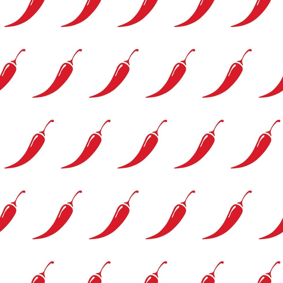 Chilli pepper pattern on white background vector