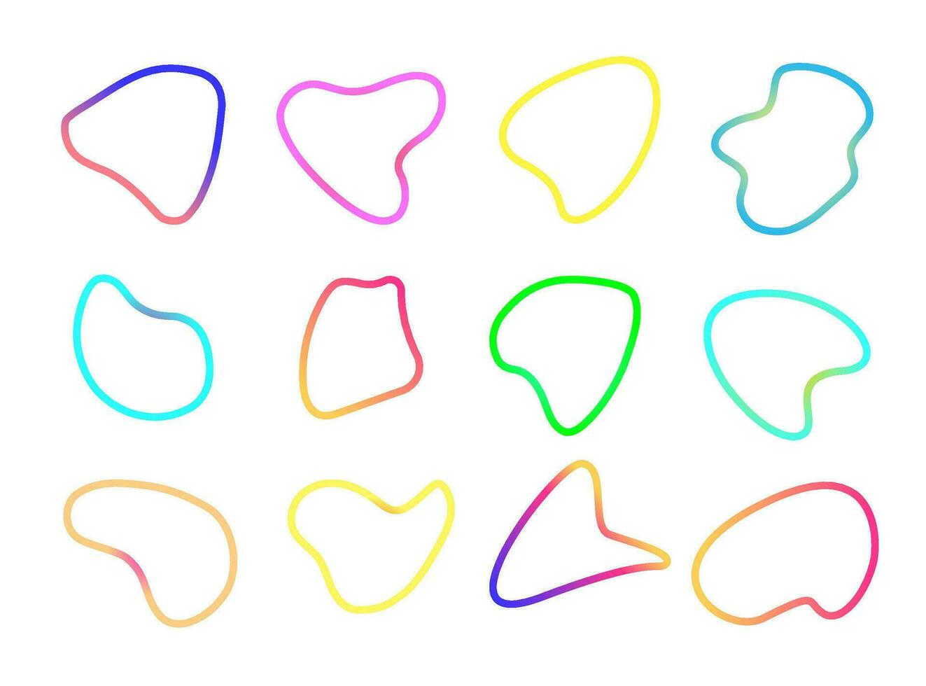Abstract liquid shape color line style isolated vector