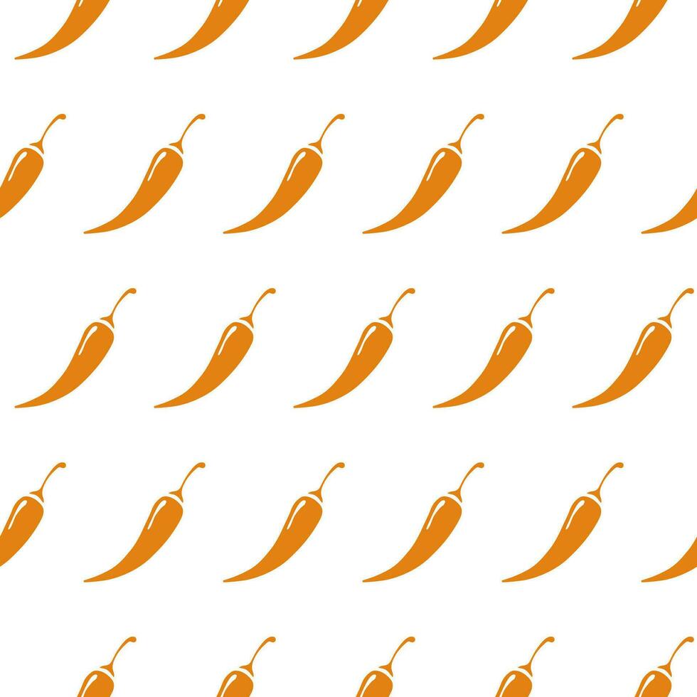 Chilli pepper pattern on white background vector