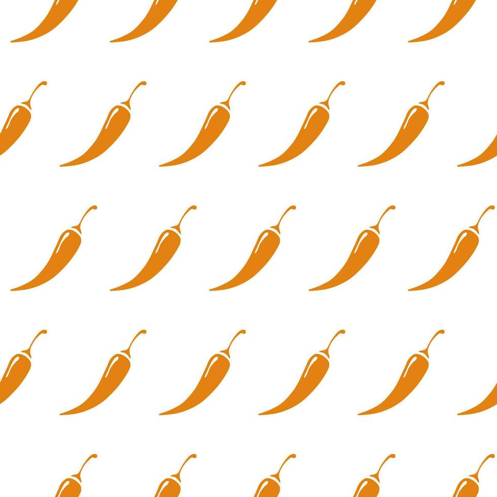 Chilli pepper pattern on white background vector