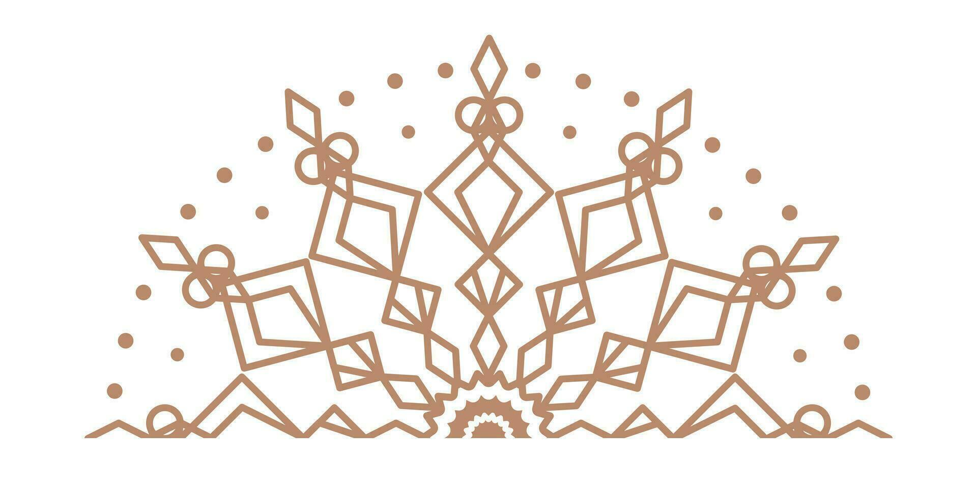 Mandala vector gold line style isolated on white background
