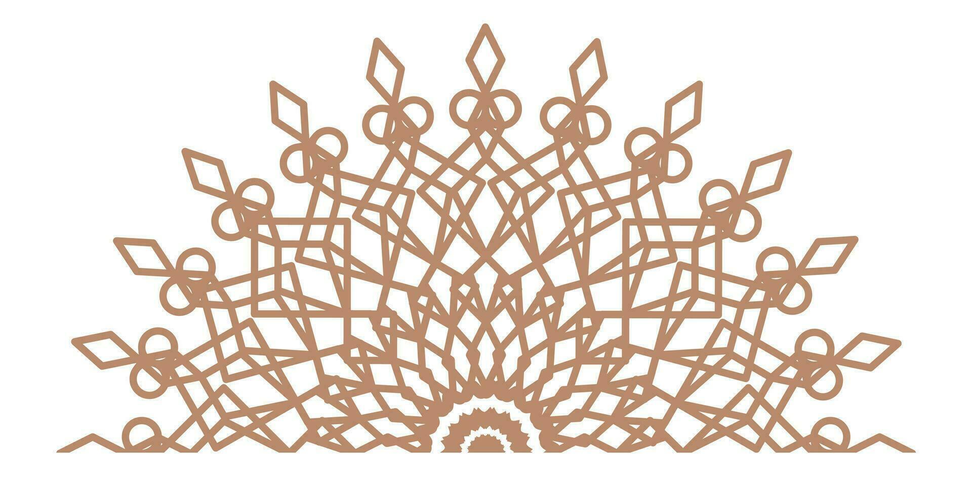 Mandala template gold line style isolated vector