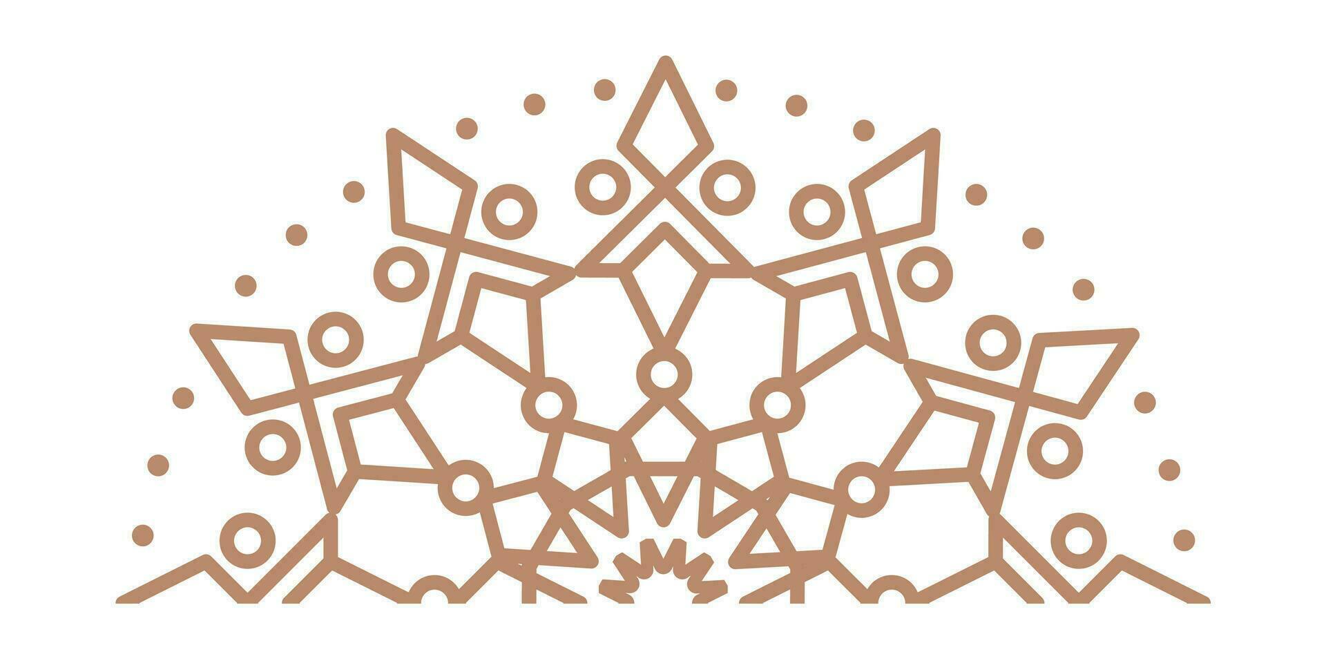 Mandala vector gold line style isolated on white background