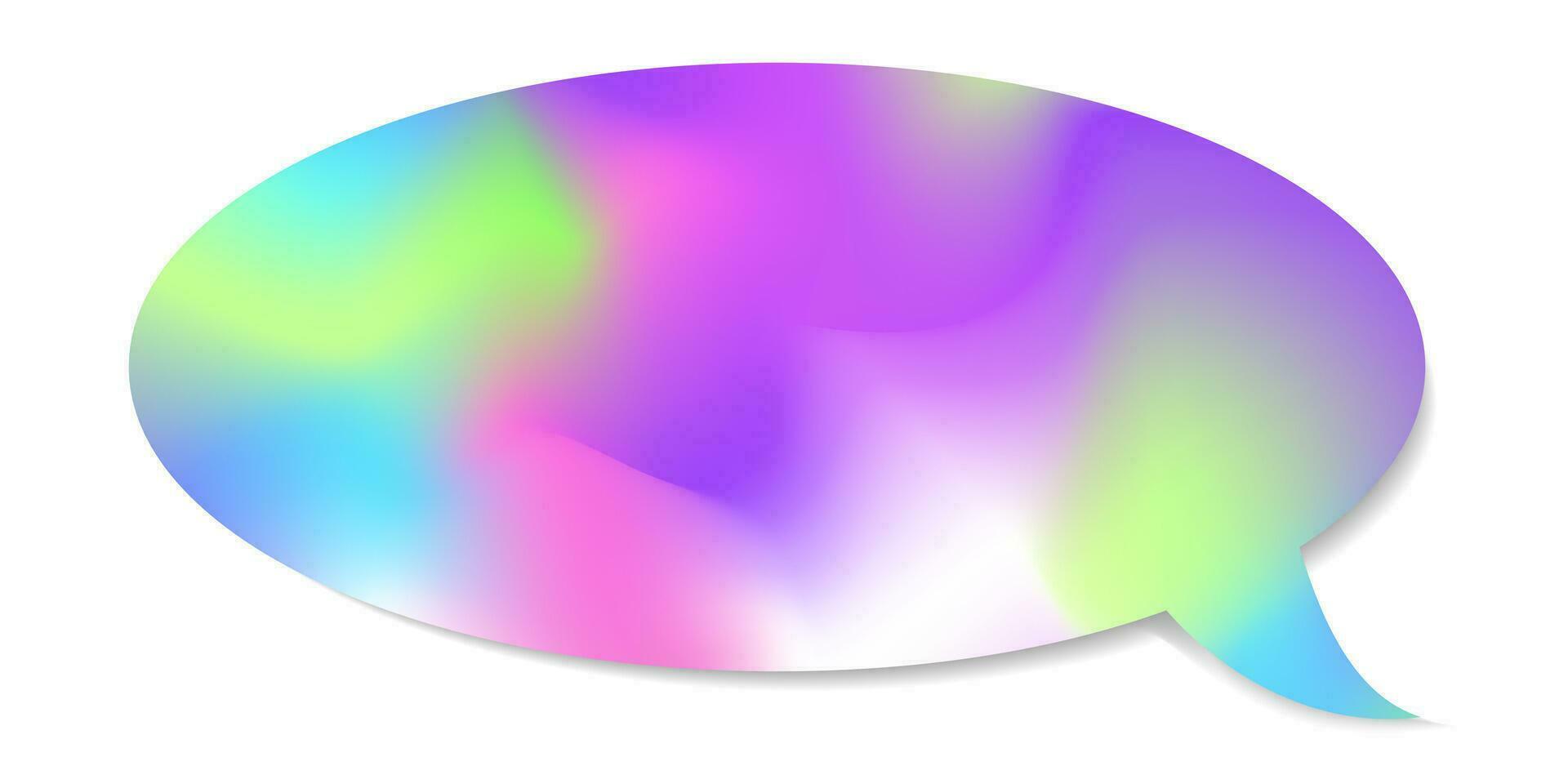 Sticker speech bubble y2k holography style vector