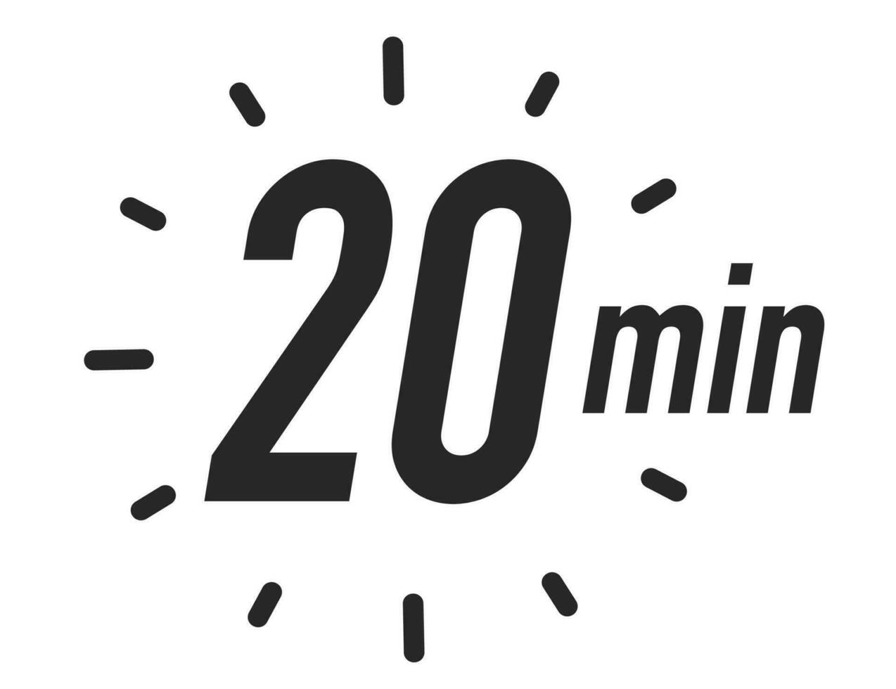 Timer icon 20 minutes vector black color