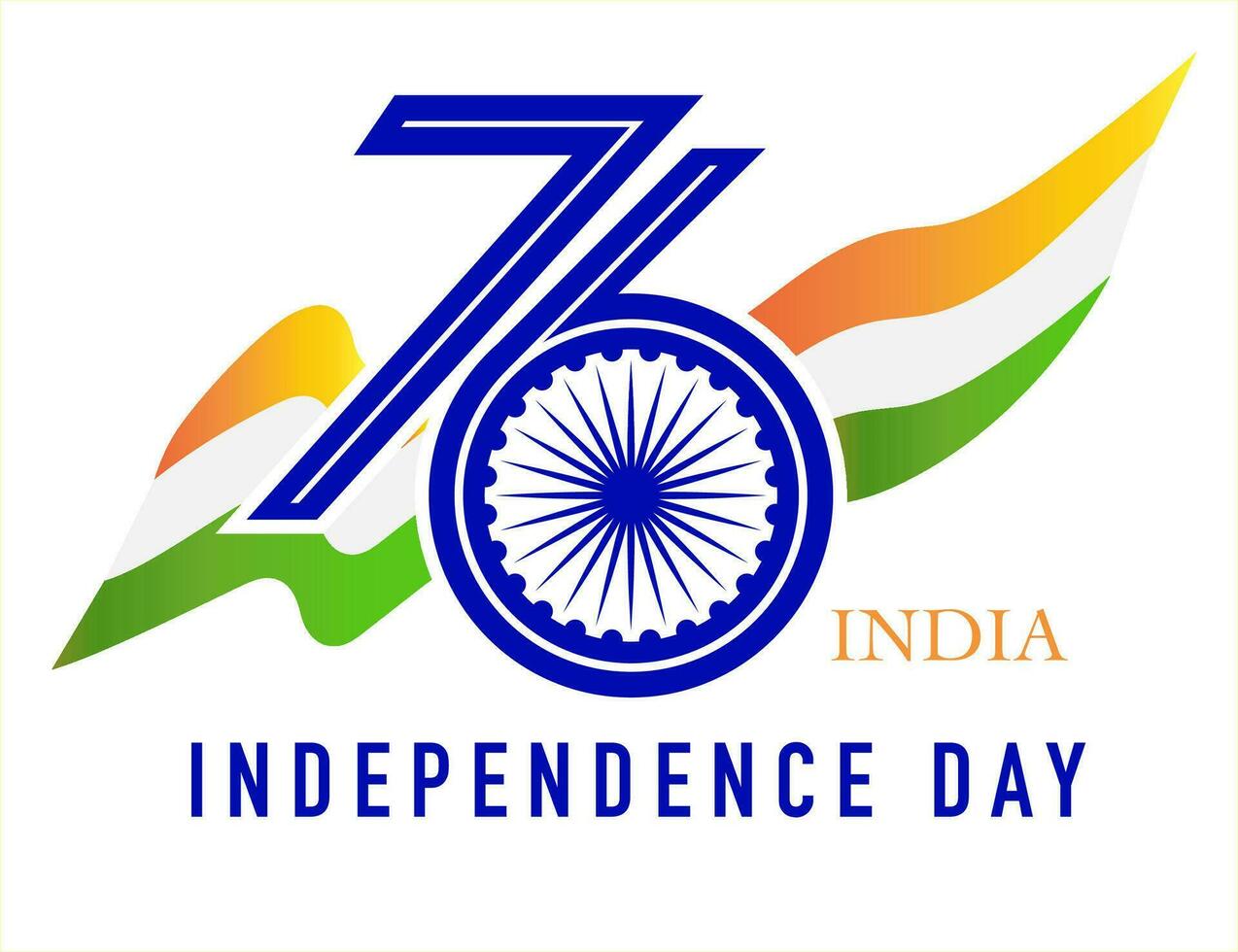 Indian Independence day card on white background vector