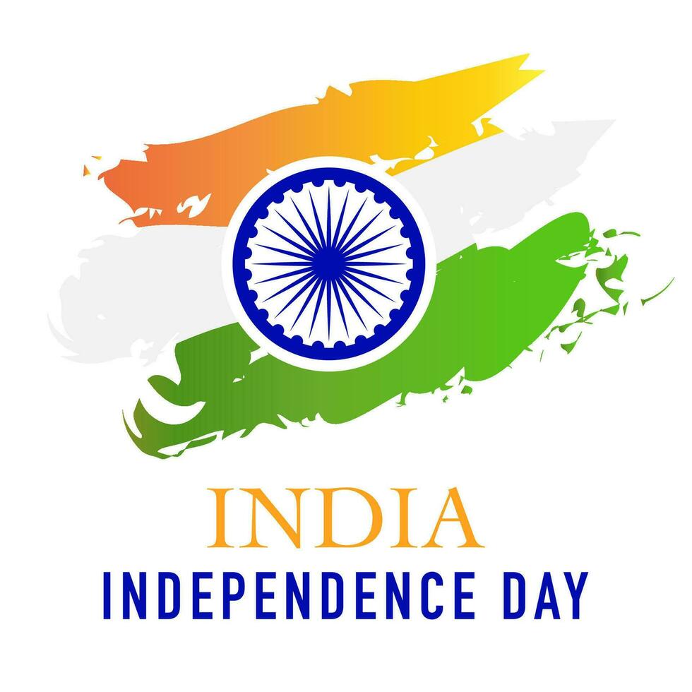 Indian Independence day card on white background vector