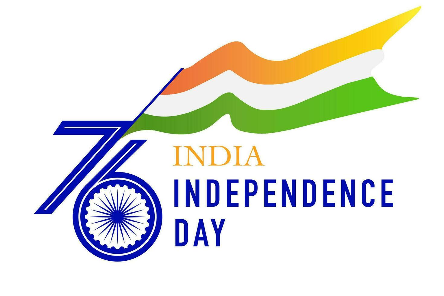 Indian Independence day emblem on white background vector