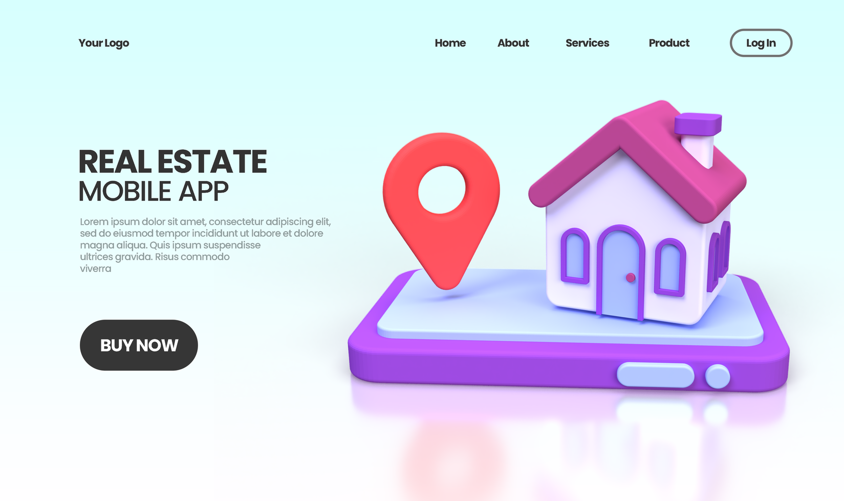real estate concept illustration Landing page template for business idea concept background psd