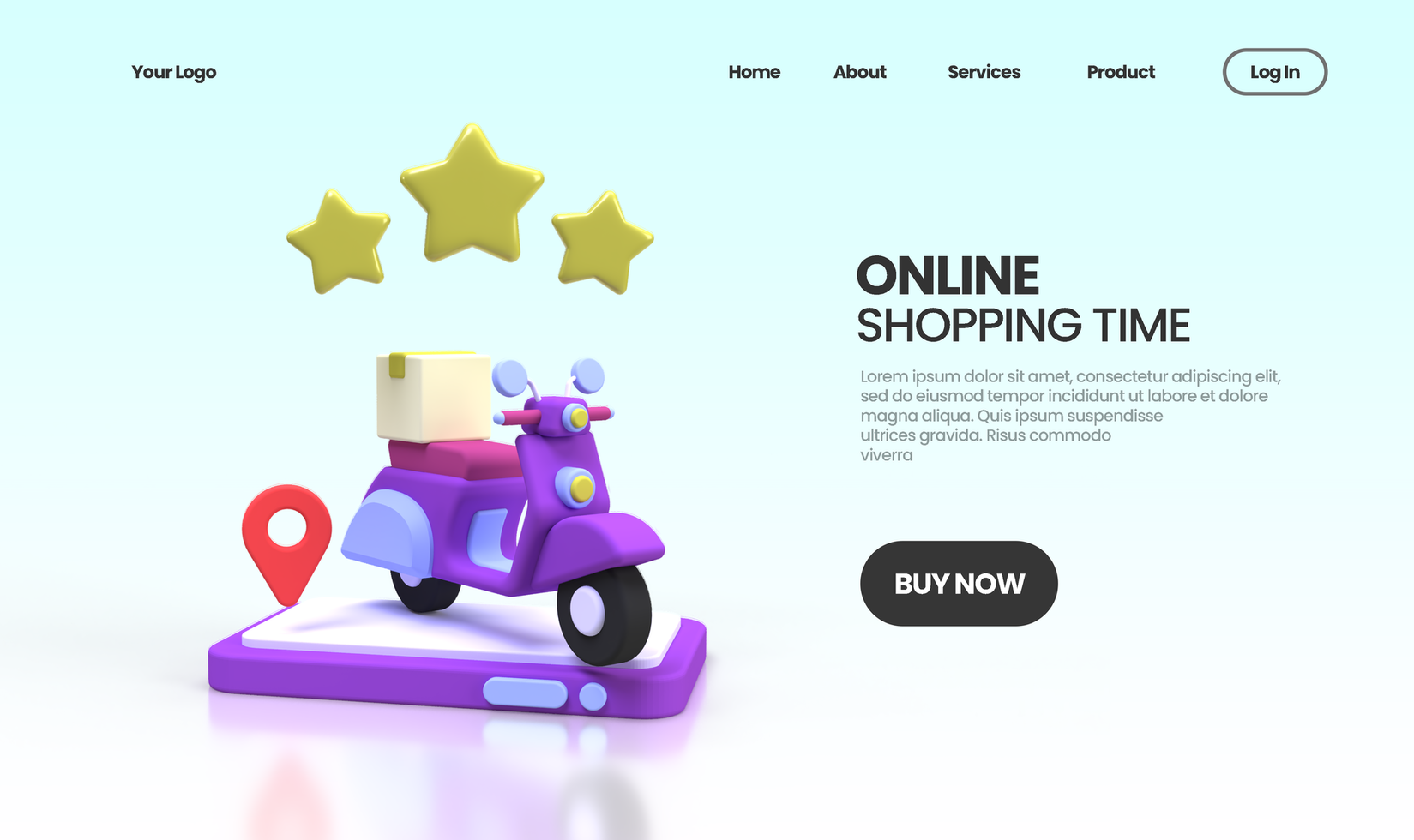 Online Shopping concept illustration Landing page template for business idea concept background psd