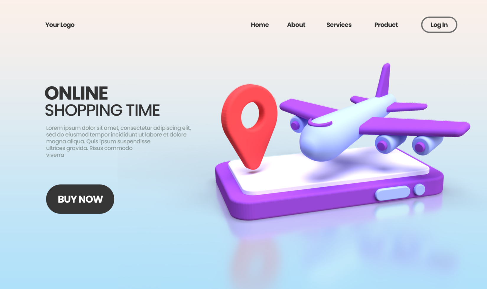 Online Shopping concept illustration Landing page template for business idea concept background psd