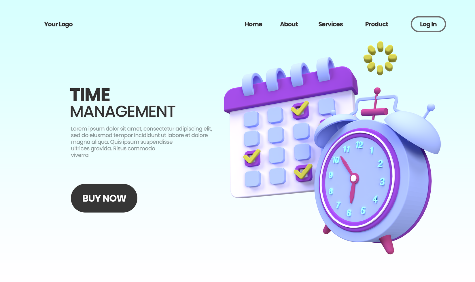 Time management illustration concept illustration Landing page template for business idea concept background psd