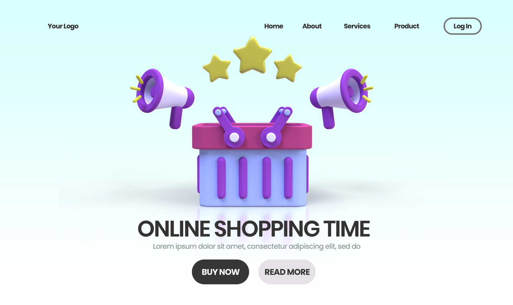Online Shopping concept illustration Landing page template for business idea concept background psd