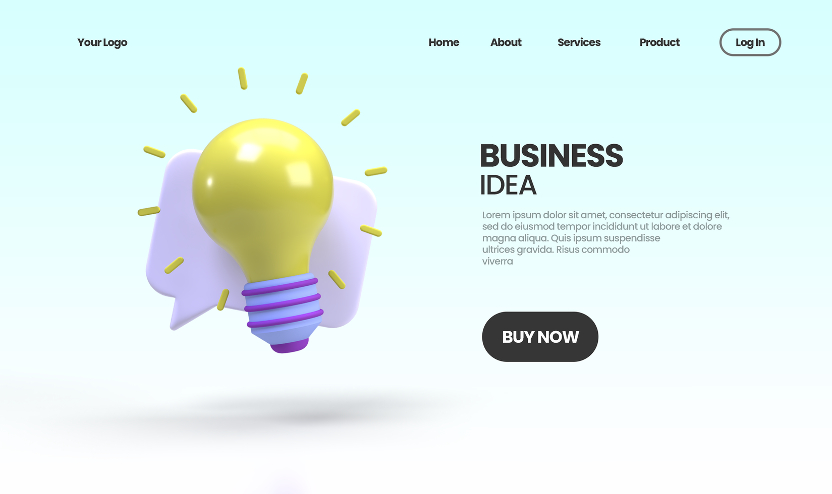 business idea concept illustration Landing page template for business idea concept background psd